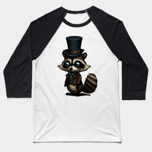 Raccoon Top Hat Baseball T-Shirt